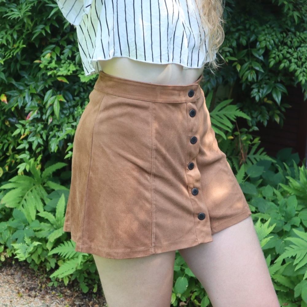 Brown suede skirt